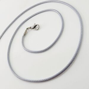 1.5 mm Blue Gray Leather Cord Rope Lobster Clasp Necklace Chain